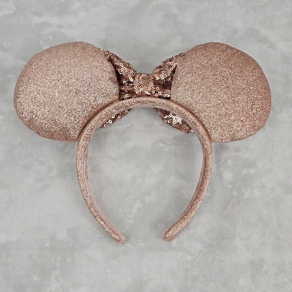 Disney Minnie Mouse Rose Gold Glitter and Sequin Headband - Picture 5 of 6
